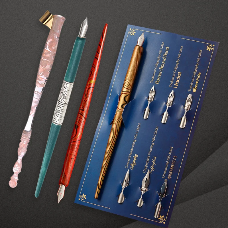 1 Set/6 nibs Wooden Rod Dip Pen Calligraphy Drawing Dip Nib Pen Set Signature Writing tools
1 Set/6 nibs Wooden Rod Dip Pen Calligraphy Drawing Dip Nib Pen Set Signature Writing tools