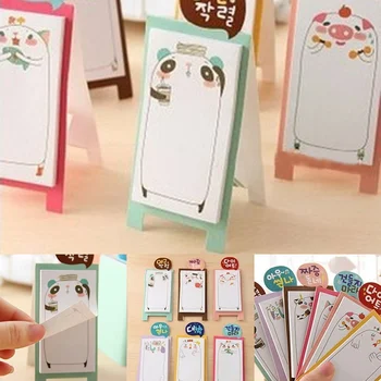 

1pcs 5.2*13cm Lovely Animal Standable Memo Pad Sticky Notes Memo Notepad Bookmark Paper Sticker For Kids Students Gift