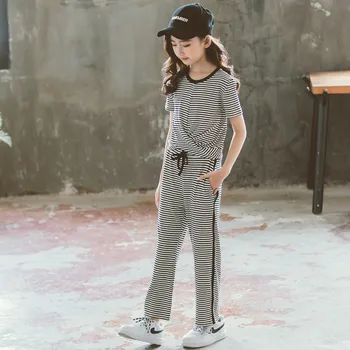YourSeason 2020 Summer Clothing Set Fashion Teen Girls Stripe Shirt Tops And Wide Leg Pants Set Kids Casual Two Piece Suit
YourSeason 2020 Summer Clothing Set Fashion Teen Girls Stripe Shirt Tops And Wide Leg Pants Set Kids Casual Two Piece Suit