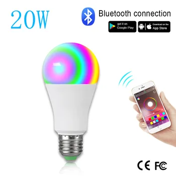 LED Wireless Bluetooth 4.0 Smart Bulb Home Lighting Lamp 20W E27 Magic RGB +W LED Change Color Light Bulb Dimmable IOS /Android
LED Wireless Bluetooth 4.0 Smart Bulb Home Lighting Lamp 20W E27 Magic RGB +W LED Change Color Light Bulb Dimmable IOS /Android