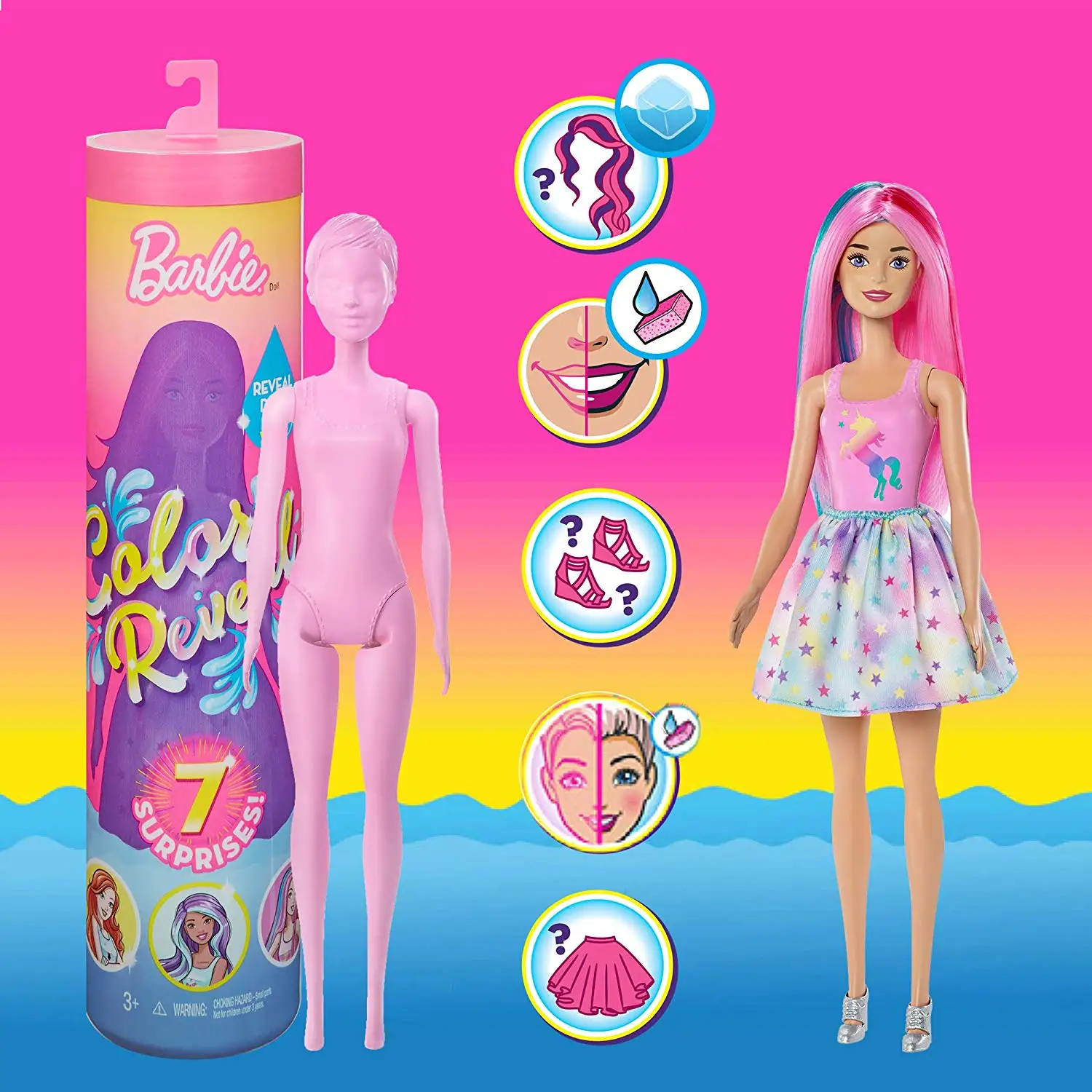 

Original Barbie Color Reveal Doll with 7 Surprises Accessories Playset Figure Blind Box Fashion DIY Dolls Baby Girl Surprise Toy