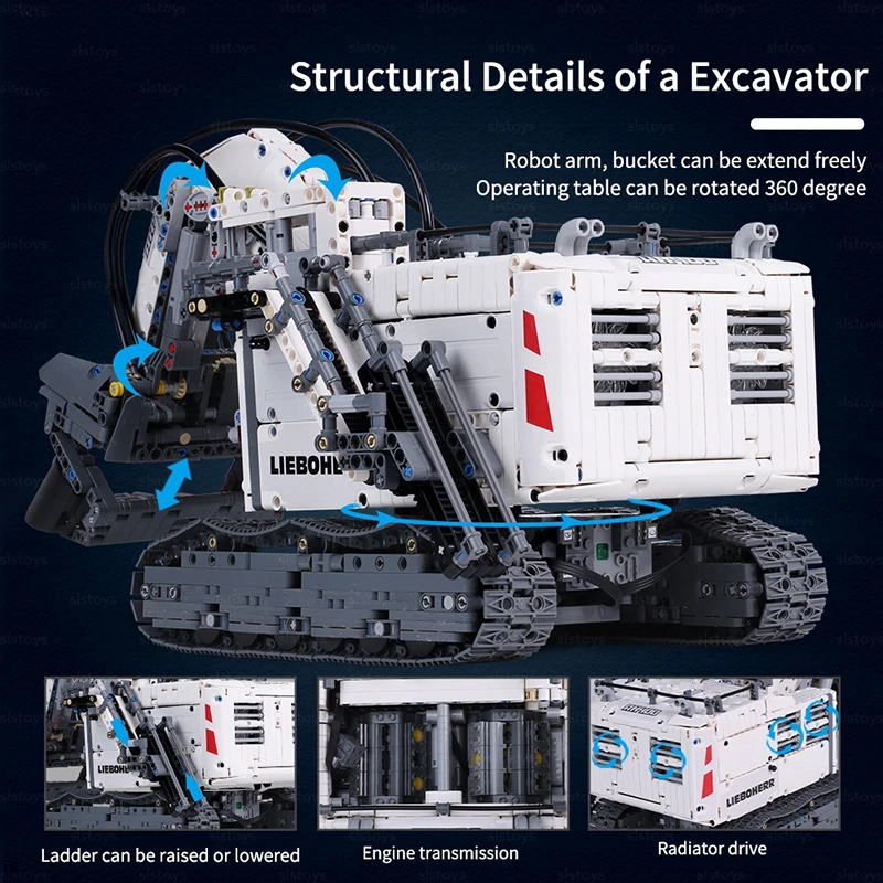 4062+PCS Compatible With LegoINGlys Excavator Building Blocks Remote Control Blocks Engineering Vehicle Trucks Bricks Child Toy (5)