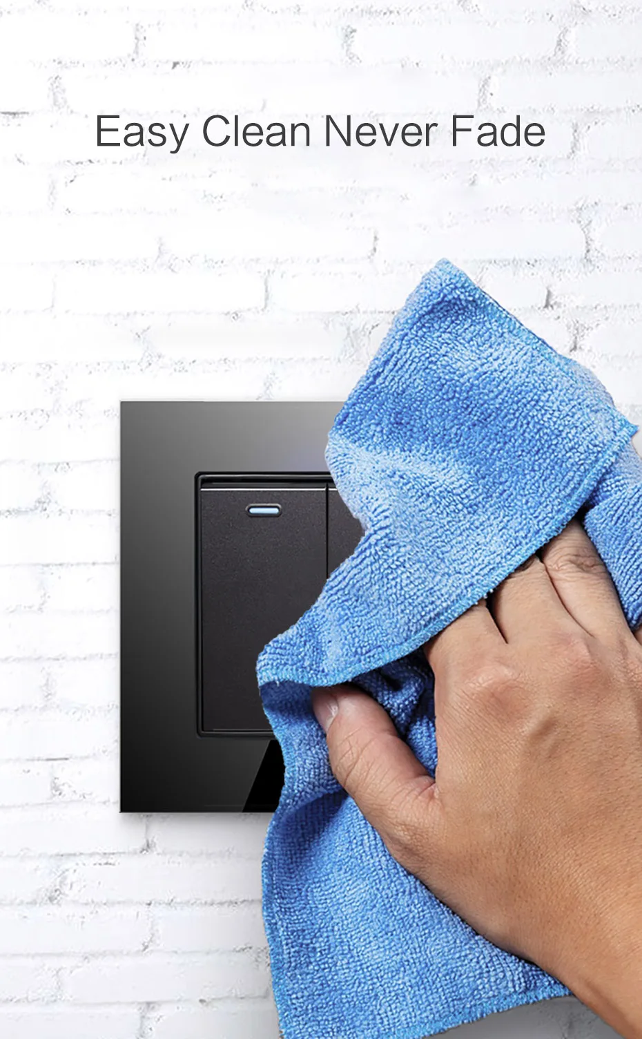 Generic S6 Black Gl Sockets and Switches 220V DIY Electrical Wall Plugs