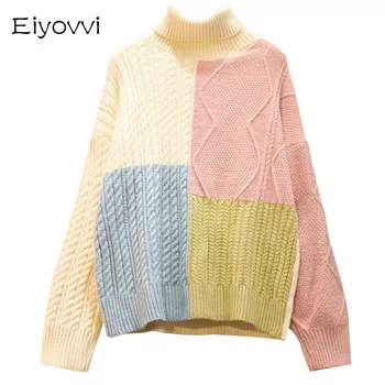 2020 Autumn New Contrast Patchwork Turtleneck Women High Neck Pullover Sweater Plus Size Winter Sweet Kawaii Sweater Korea Hot
2020 Autumn New Contrast Patchwork Turtleneck Women High Neck Pullover Sweater Plus Size Winter Sweet Kawaii Sweater Korea Hot