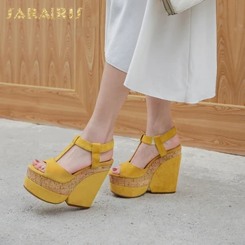 Sarairis Fashion New Hot Kid Suede Wedge High Heels Summer Shoes Woman Sandals Mix Color Peep Toe Platform Sandals Women Shoe
Sarairis Fashion New Hot Kid Suede Wedge High Heels Summer Shoes Woman Sandals Mix Color Peep Toe Platform Sandals Women Shoe