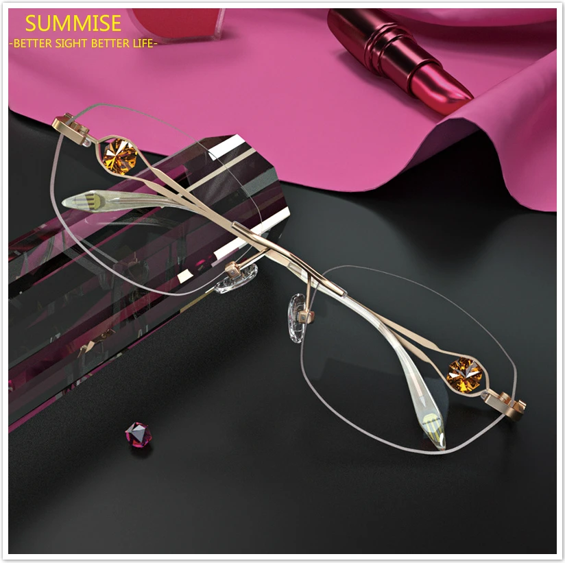 SUMMISE Titanium Eyeglasses Frame Myopia Glasses Frame Rimless Optical Myopia Glasses Women 2020 Ultra-light Top Quality
SUMMISE Titanium Eyeglasses Frame Myopia Glasses Frame Rimless Optical Myopia Glasses Women 2020 Ultra-light Top Quality