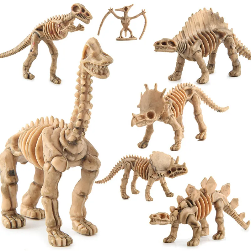 12 шт динозавр игрушки Fossil Skeleton Моделирование Модель Набор мини фигурка