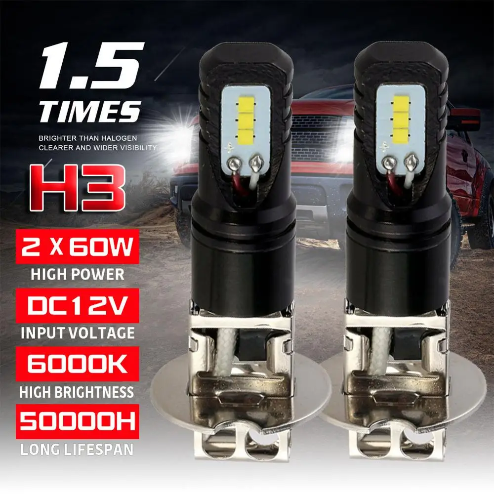 2pcs H3 LED Bulbs DC 12V Daytime Running Light Fog Light Bulb Car Driving Lamp Kit DRL White High Power 6000K Xenon White
2pcs H3 LED Bulbs DC 12V Daytime Running Light Fog Light Bulb Car Driving Lamp Kit DRL White High Power 6000K Xenon White