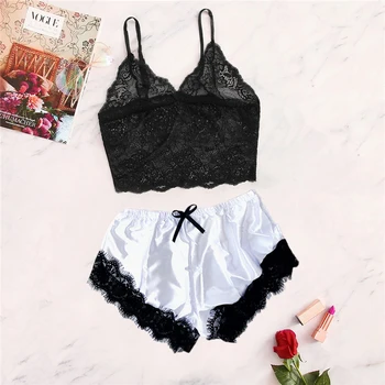 Lingerie Sexy Bra Set Women Sleepwear Sleeveless Strap Lace Intimates Tops Pajama Sets Bras Women Transparent Brief Set
Lingerie Sexy Bra Set Women Sleepwear Sleeveless Strap Lace Intimates Tops Pajama Sets Bras Women Transparent Brief Set