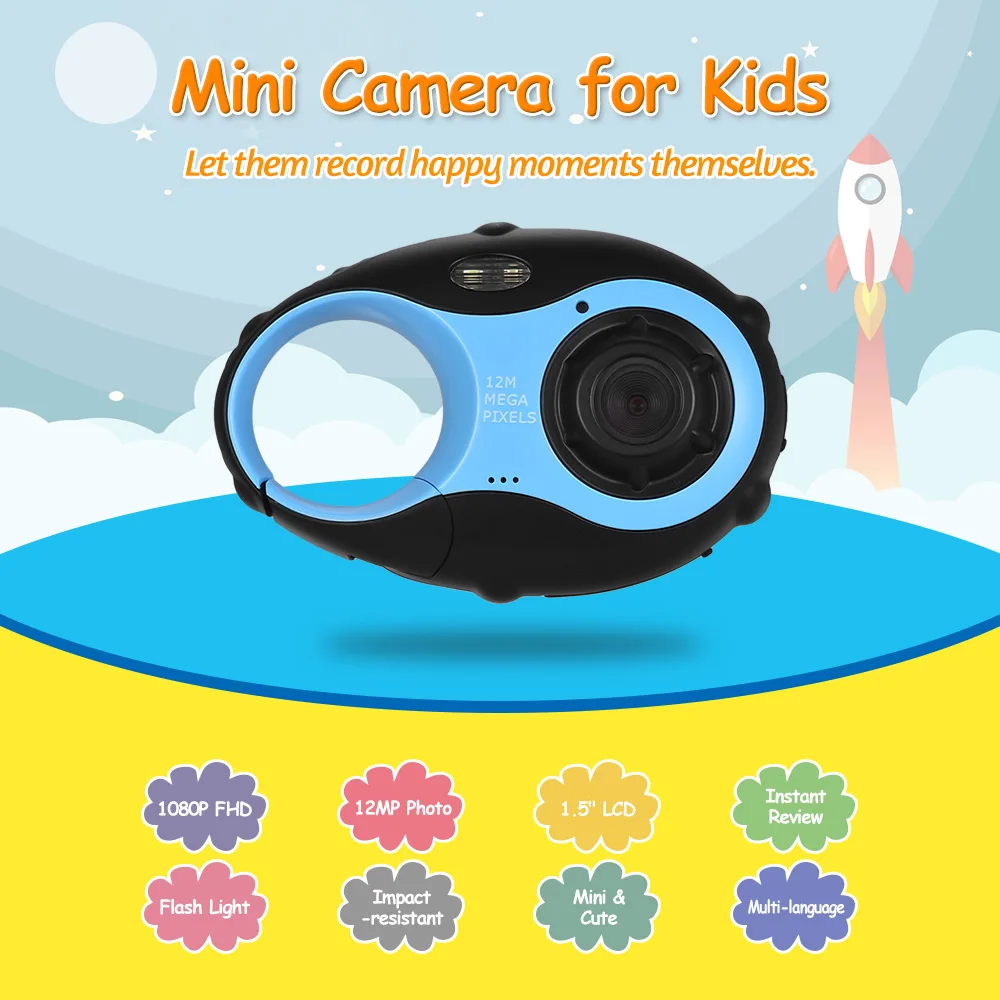 Kid Digital Video Camera 1080P 1.5" LCD Screen 4X Zoom Mini Camera w/Flash Light Multiple Languages Children Birthday Gift
Kid Digital Video Camera 1080P 1.5" LCD Screen 4X Zoom Mini Camera w/Flash Light Multiple Languages Children Birthday Gift