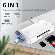 6-in-1 Multifunctional USB 3.0 Card Reader Mini Type-C TF-SD Card Reader OTG Adapter for Mobile Phone
6-in-1 Multifunctional USB 3.0 Card Reader Mini Type-C TF-SD Card Reader OTG Adapter for Mobile Phone