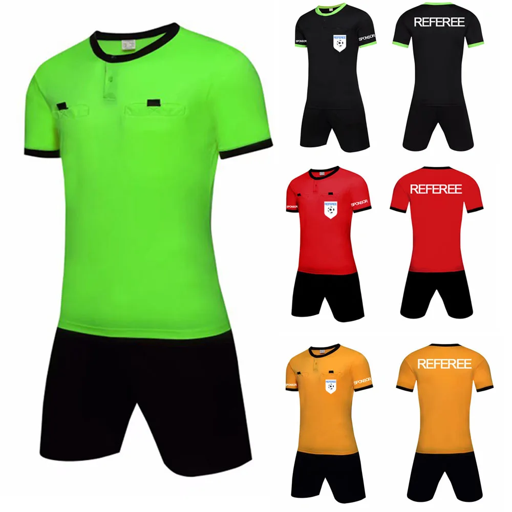 Men Football Referee Jersey Professional Customized Blank Referee Shirt Sets Soccer Judge Uniforms Short Sportswear
Men Football Referee Jersey Professional Customized Blank Referee Shirt Sets Soccer Judge Uniforms Short Sportswear