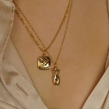 Gold Color Abstract Female Body Pendant Necklace Minimalist Stainless Steel Face Pendant Thin Chain Necklace Women Jewelry Party 
Gold Color Abstract Female Body Pendant Necklace Minimalist Stainless Steel Face Pendant Thin Chain Necklace Women Jewelry Party