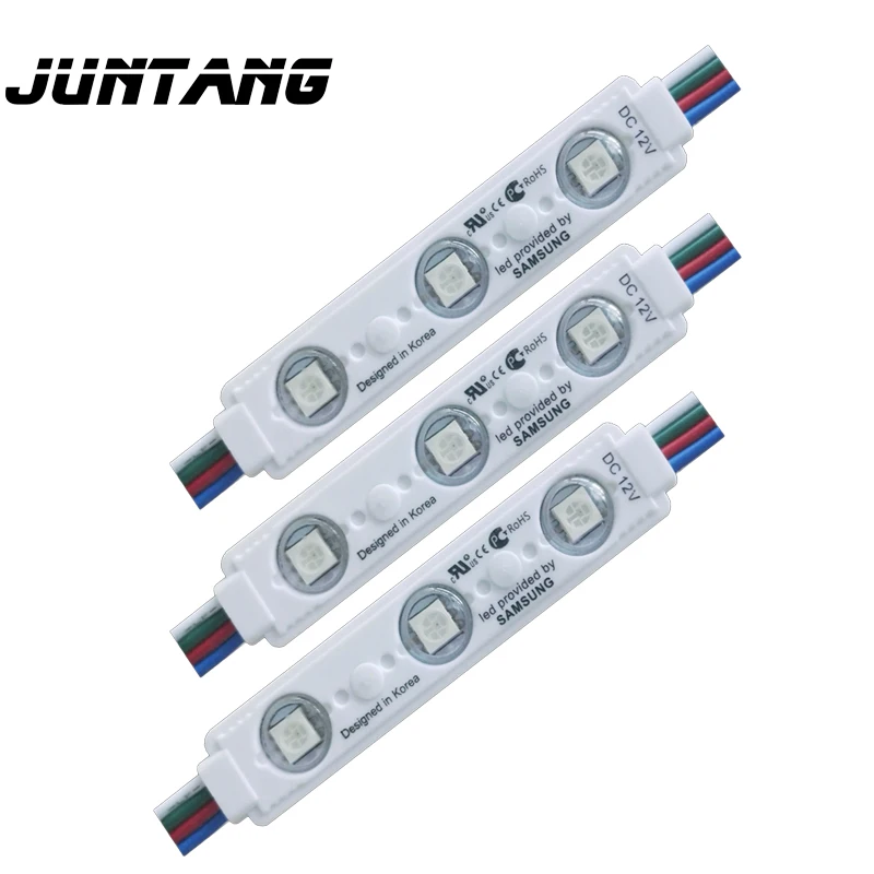 LED module colorful injection module RGB 5050 3 lights waterproof highlight LED light module 75mm * 15mm 20pcs
LED module colorful injection module RGB 5050 3 lights waterproof highlight LED light module 75mm * 15mm 20pcs