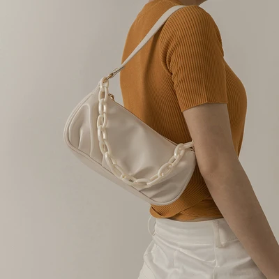 Designer Pleated Underarm Women Bags Acrylic Chain Shoulder Bag Pu Leather Totes Handbags Top Handle Bags Party Clutch Purse
Designer Pleated Underarm Women Bags Acrylic Chain Shoulder Bag Pu Leather Totes Handbags Top Handle Bags Party Clutch Purse