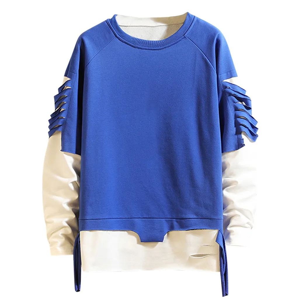 Men's hole casual autumn and winter irregular stitching long-sleeved sweatshirt jacket Japanese shirt 9.2
Men's hole casual autumn and winter irregular stitching long-sleeved sweatshirt jacket Japanese shirt 9.2