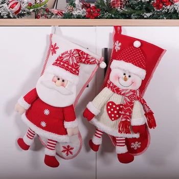 2 Pcs Christmas Stockings, Xmas Fireplace Socks Candy Gift Bag Christmas Tree Hanging Ornaments Decoration Old man socks + snowm
2 Pcs Christmas Stockings, Xmas Fireplace Socks Candy Gift Bag Christmas Tree Hanging Ornaments Decoration Old man socks + snowm