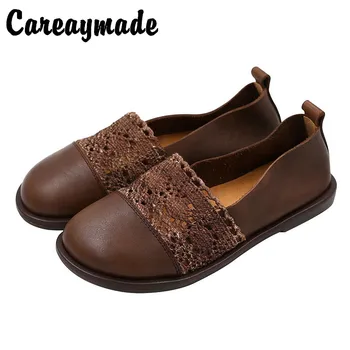 Careaymade-Retro Old Literary Korean Version genuine Leather Lace with Large Head Soft Leather Flat Women's Singles shoes 
Careaymade-Retro Old Literary Korean Version genuine Leather Lace with Large Head Soft Leather Flat Women's Singles shoes