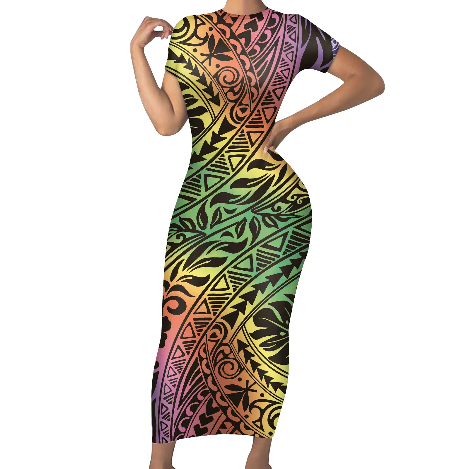 HYCOOL-Long Dress with Rope for Women, O-Neck, Custom Logo, Polynesian Bodycon Dresses, Beach Casual Wear
HYCOOL-Long Dress with Rope for Women, O-Neck, Custom Logo, Polynesian Bodycon Dresses, Beach Casual Wear