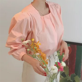 ZCWXM Solid Korean Women Shirts Square Collar Pink Sweet Young Girls Spring Blouse Vintage OL Work Fashion Blusas Mujer
ZCWXM Solid Korean Women Shirts Square Collar Pink Sweet Young Girls Spring Blouse Vintage OL Work Fashion Blusas Mujer
