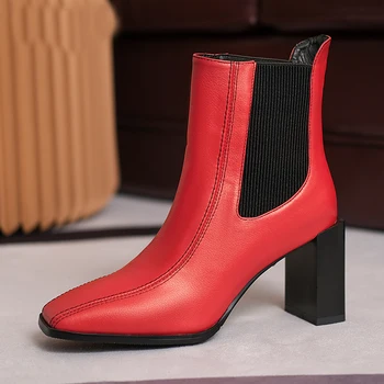 2020 Autumn New Square Toe Women Basic Ankle Boots Chunky High Heel Elastic Boot Female Slim Fit Sock Boots Fashion Botas Mujer
2020 Autumn New Square Toe Women Basic Ankle Boots Chunky High Heel Elastic Boot Female Slim Fit Sock Boots Fashion Botas Mujer
