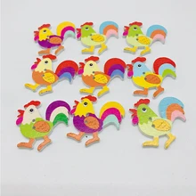 Buracos 2 XINDONG Galo Galinha Dos Desenhos Animados Botões De Madeira DIY Costura Scrapbook Decor Hot 5 Pcs 2019 NOVO(China)