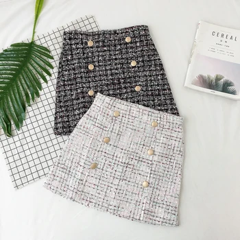 Button Winter Tweed Skirts Women Vintage Autumn Mini Pencil Skirts Wool Korean Bodycon High Waist Plaid Skirt Lady Slim Fit V923
Button Winter Tweed Skirts Women Vintage Autumn Mini Pencil Skirts Wool Korean Bodycon High Waist Plaid Skirt Lady Slim Fit V923