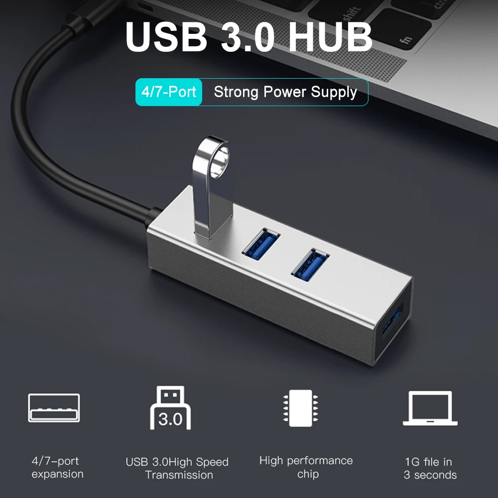 Концентратор USB 3 0 OFCCOM Разветвитель высокоскоростной концентратор 4/7 портов все в