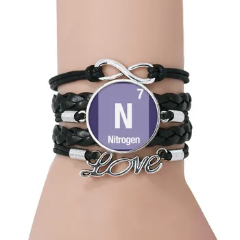 N Nitrogen Chemical Element Science Bracelet Love Black Twisted Leather Rope Wristband
N Nitrogen Chemical Element Science Bracelet Love Black Twisted Leather Rope Wristband