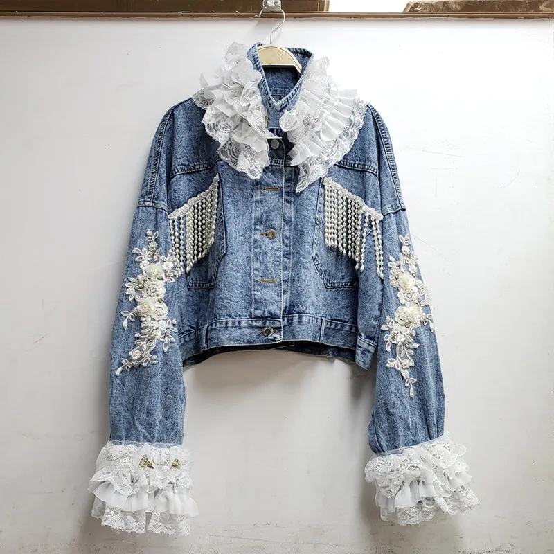 Spring autumn new fashion denim jackets for women luxury beaded lace diamonds short jean jacket full sleeve loose coats Y1968
Spring autumn new fashion denim jackets for women luxury beaded lace diamonds short jean jacket full sleeve loose coats Y1968