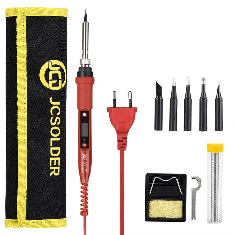 JCD Soldering Iron 908S Adjustable Temperature LCD Digital Display Welding Solder iron tips Repair Rework Tool 80W 220V 110V
JCD Soldering Iron 908S Adjustable Temperature LCD Digital Display Welding Solder iron tips Repair Rework Tool 80W 220V 110V