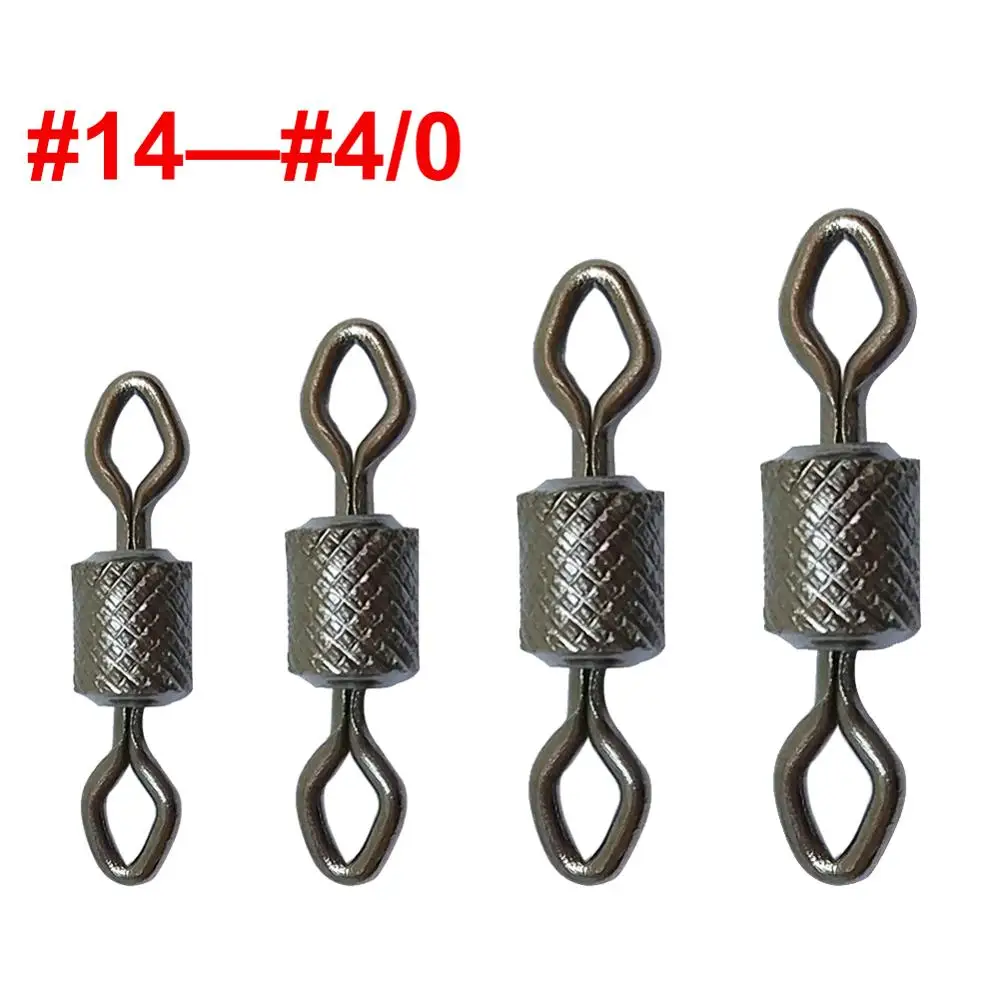 200pcs/lot Steel Fishing Swivels #14-#4/0 Diamond Eye Impressed Rolling Swivel Hook Lure Fishing Connector Carp Tackle
200pcs/lot Steel Fishing Swivels #14-#4/0 Diamond Eye Impressed Rolling Swivel Hook Lure Fishing Connector Carp Tackle