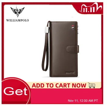 WILLIAMPOLO Clutch Purse Wallets Long Wallets Genuine Leather Business Casual Card Phone Holder with Wrist Strap High Quality 
WILLIAMPOLO Clutch Purse Wallets Long Wallets Genuine Leather Business Casual Card Phone Holder with Wrist Strap High Quality