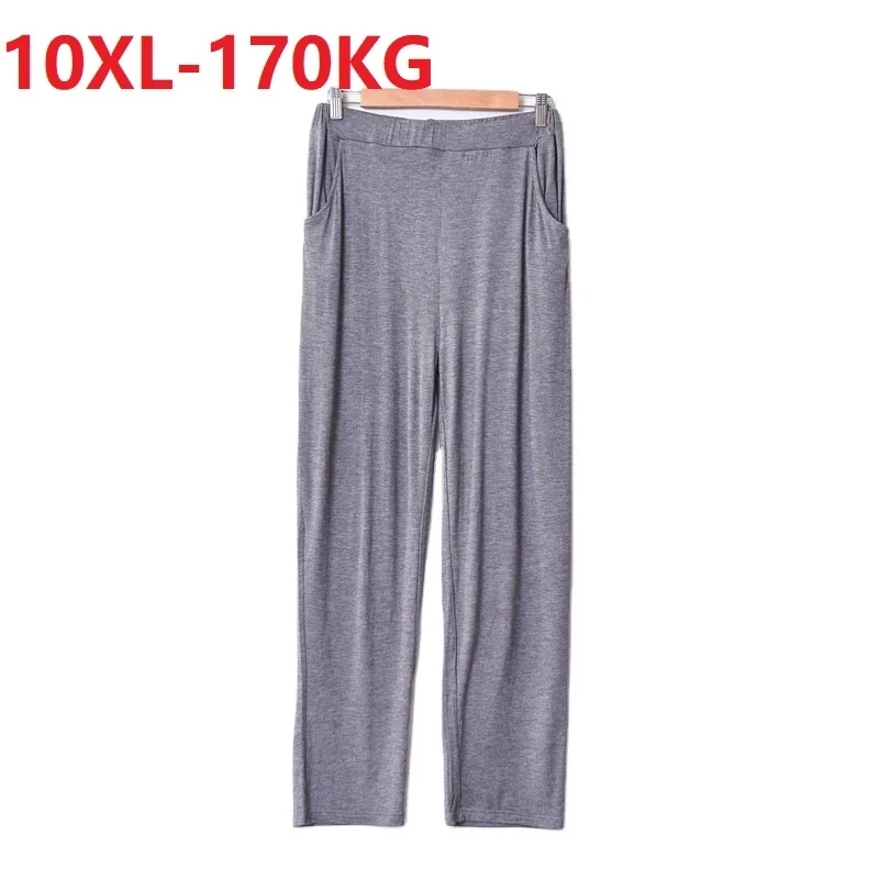 

summer autumn men thin modal bottoms sleep pants homewear elasticity plus size 7XL 8XL 9XL 10XL loose oversize sleep bottoms 70