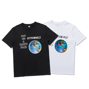 Astroworld Travis Scott T-shirts Put on A Happy Face Men Women High Quality Cotton Classic T Shirt Travis Scott Casual Top Tees
Astroworld Travis Scott T-shirts Put on A Happy Face Men Women High Quality Cotton Classic T Shirt Travis Scott Casual Top Tees