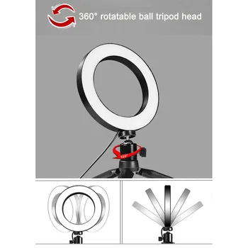 Mini LED Ring Light DC5V 5W LED Light Selfie Camera Lamp w/ Mini Tripod USB Adjustable Brightness for Live Show Taking Pictures
Mini LED Ring Light DC5V 5W LED Light Selfie Camera Lamp w/ Mini Tripod USB Adjustable Brightness for Live Show Taking Pictures
