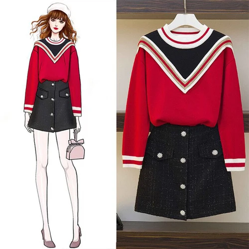 Oshangchaopin Women Sweet Cute Autumn 2-Piece Set Knitted Striped Fashion Korean Sweater+Diamond Tweed Mini Skirt Set Female New
Oshangchaopin Women Sweet Cute Autumn 2-Piece Set Knitted Striped Fashion Korean Sweater+Diamond Tweed Mini Skirt Set Female New