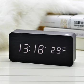 USB/AAA Power Wood Table Clock Digital LED Electronic Alarm Clock Desktop Snooze Voice Control Desk Watch Bedside Decor Student
USB/AAA Power Wood Table Clock Digital LED Electronic Alarm Clock Desktop Snooze Voice Control Desk Watch Bedside Decor Student