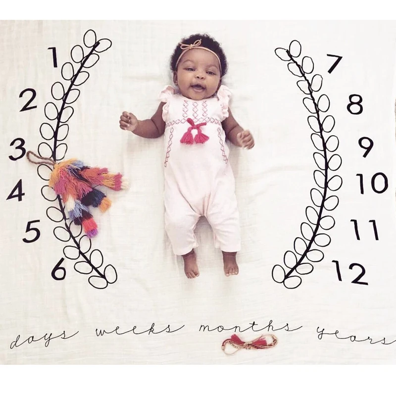2020 Baby Milestone Blanket Newborn Photography Photo Props Cartoon Animal Toddler Memorial Day Monthly Background Cloth