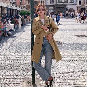 2020 Spring British Style New Windbreaker Women's Long Overcoat Korean Trench Women Temperament Thin Belt Coat Plus Size
2020 Spring British Style New Windbreaker Women's Long Overcoat Korean Trench Women Temperament Thin Belt Coat Plus Size