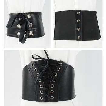 Ladies Women Super Wide Black Faux Leather Belt Elastic Dress Corset Waistband HGBLT0307
Ladies Women Super Wide Black Faux Leather Belt Elastic Dress Corset Waistband HGBLT0307