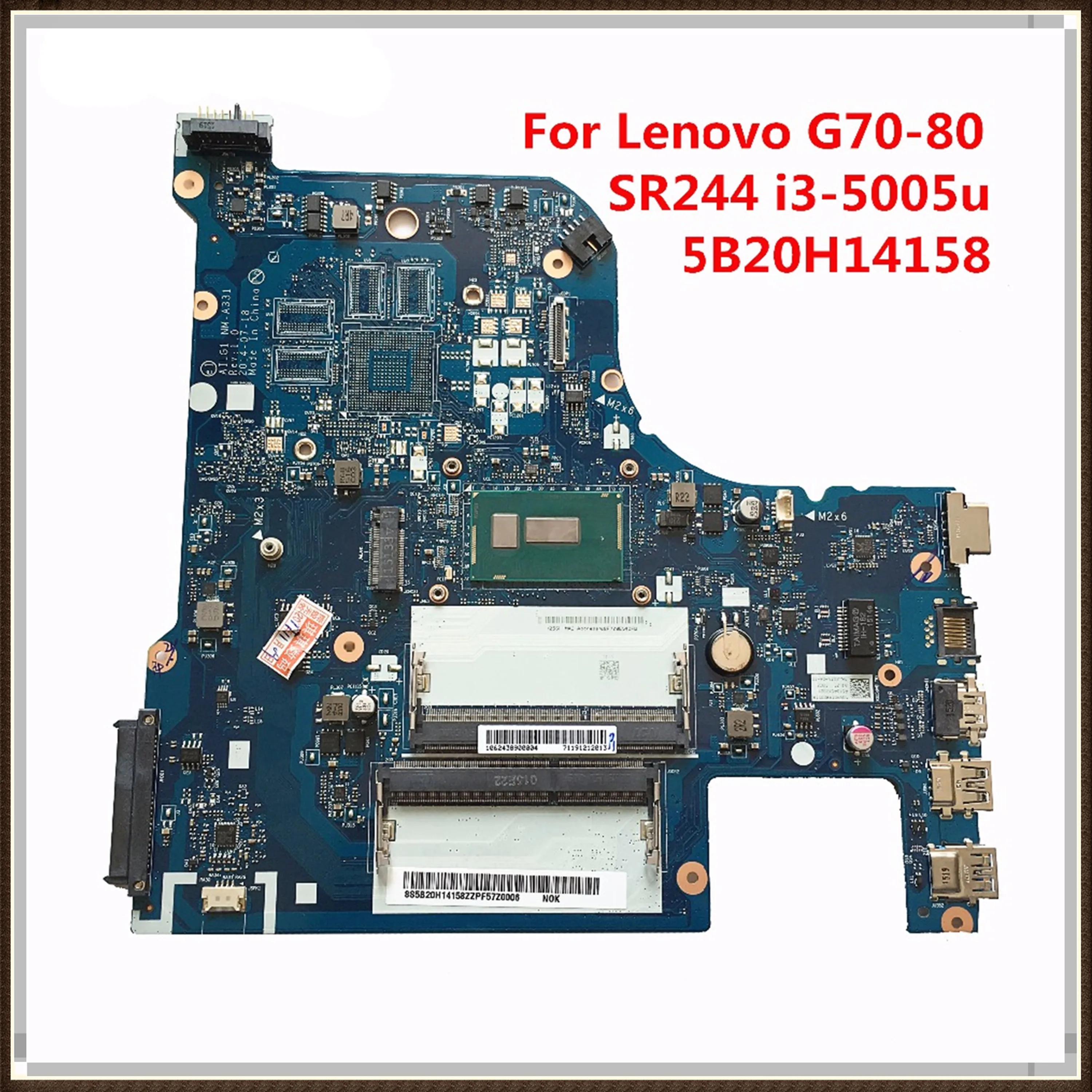 5B20H14158 для Lenovo G70-80 Z70-80 материнская плата ноутбука с SR244 i3-5005u DDR3L AILG1 NM-A331 системная