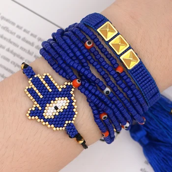 ZHONGVI Bracelet Women Bracelet MIYUKI Jewelry Hamsa Hand Tassel Beaded Evil Eye Pulseras Mujer Moda 2020 Moxico Handmade Bangle
ZHONGVI Bracelet Women Bracelet MIYUKI Jewelry Hamsa Hand Tassel Beaded Evil Eye Pulseras Mujer Moda 2020 Moxico Handmade Bangle