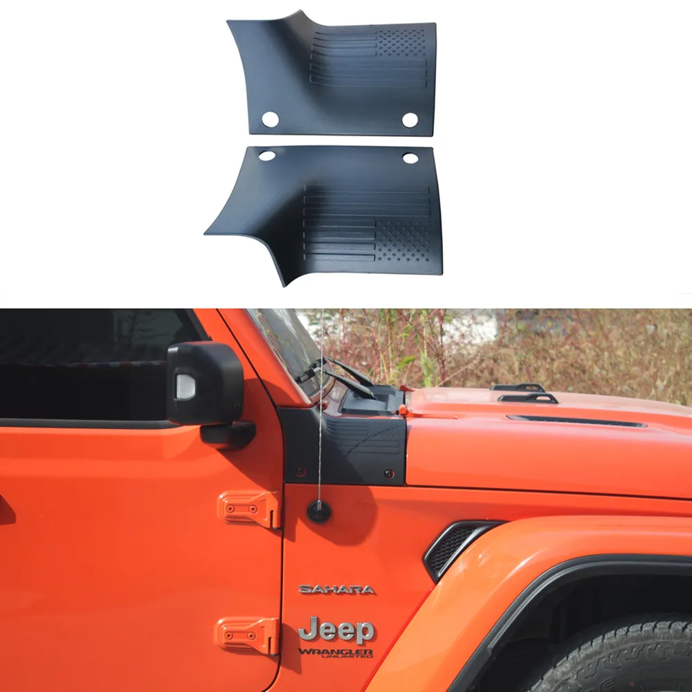 

Cowl Cover Corner Guard for 2018 2019 Jeep Wrangler JL Unlimited Rubicon & Moab Sahara Sport 2020 Gladiator JT - 1 Pair(US Flag)