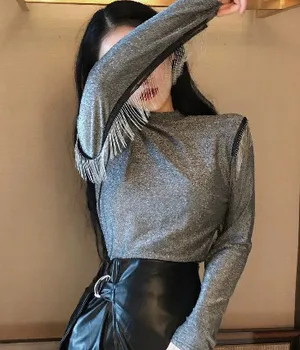 ins hot women tassels t-shirts slim body women's t-shirts femme tassels tops female tassels pullovers 
ins hot women tassels t-shirts slim body women's t-shirts femme tassels tops female tassels pullovers