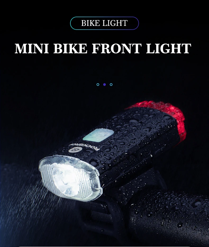 Flash Deal ROCKBROS Cycling Bike Light Duplex Integrates Both Headlight and Safety Light USB Rechargeable MTB Helmet Front Handlebar Light 0