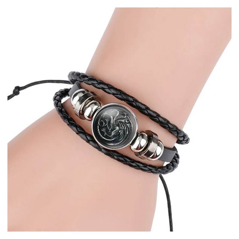 Game Of Thrones Bracelet Women/Men Bracelet Cosplay Prop Jewelry Accessories Badge Bangle Black Gem Leather Hand Chain
Game Of Thrones Bracelet Women/Men Bracelet Cosplay Prop Jewelry Accessories Badge Bangle Black Gem Leather Hand Chain