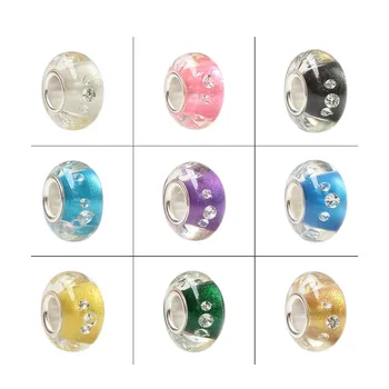 100% 925 Sterling Silver Large Hole Rhinestoner Inside Murano Glass European Charm Beads Fit Brand Bracelet Jewelry 5 Colors
100% 925 Sterling Silver Large Hole Rhinestoner Inside Murano Glass European Charm Beads Fit Brand Bracelet Jewelry 5 Colors