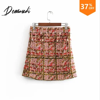 Demandi skirt women's fall and winter new Plaid leisure fashion street daily elegant commute versatile knitting Mini Skirt
Demandi skirt women's fall and winter new Plaid leisure fashion street daily elegant commute versatile knitting Mini Skirt