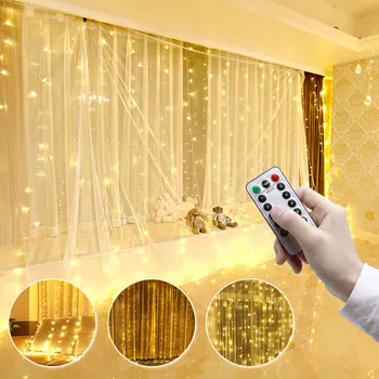 3x2/3x3m LED Curtain String Lights Remote Control USB Warm White Curtain Lamp For Christmas Patio Party Wedding Decoration Light
3x2/3x3m LED Curtain String Lights Remote Control USB Warm White Curtain Lamp For Christmas Patio Party Wedding Decoration Light